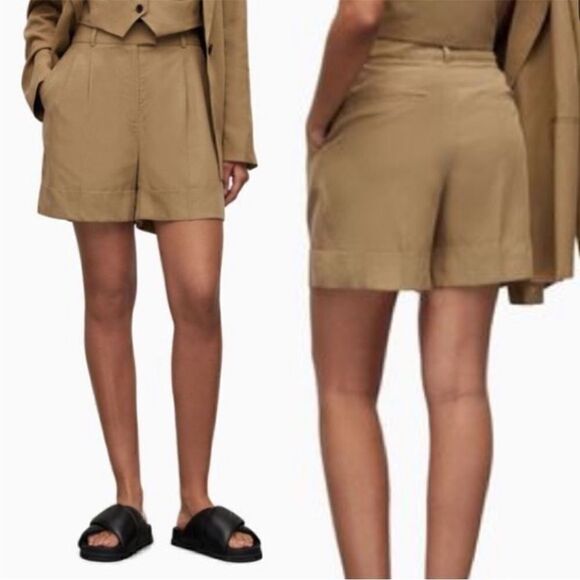 All Saints NWT Linen-Blend Deri Lyn Shorts in Light
Khaki Brown Size 4 - Picture 1 of 13